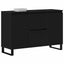 Sideboard med skuffe Sort eg 101,5 x 35 x 70 cm Konstrueret træ