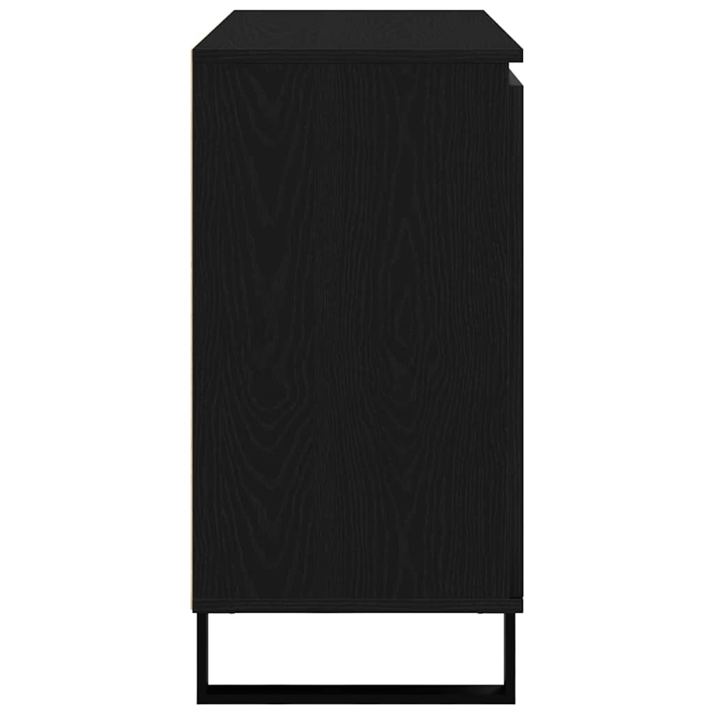 Sideboard med skuffe Sort eg 101,5 x 35 x 70 cm Konstrueret træ