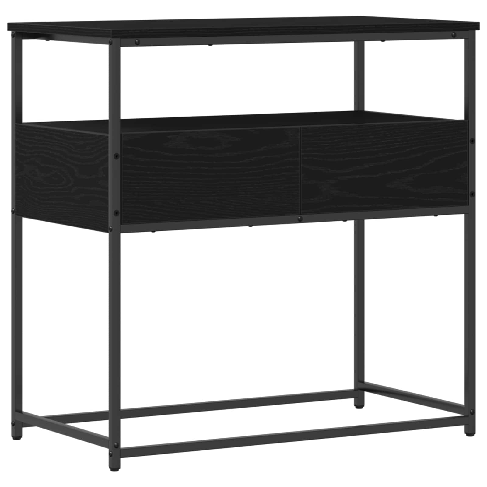 Konsolbord med skuffe Sort eg 75 x 40 x 75 cm Konstrueret træ billede