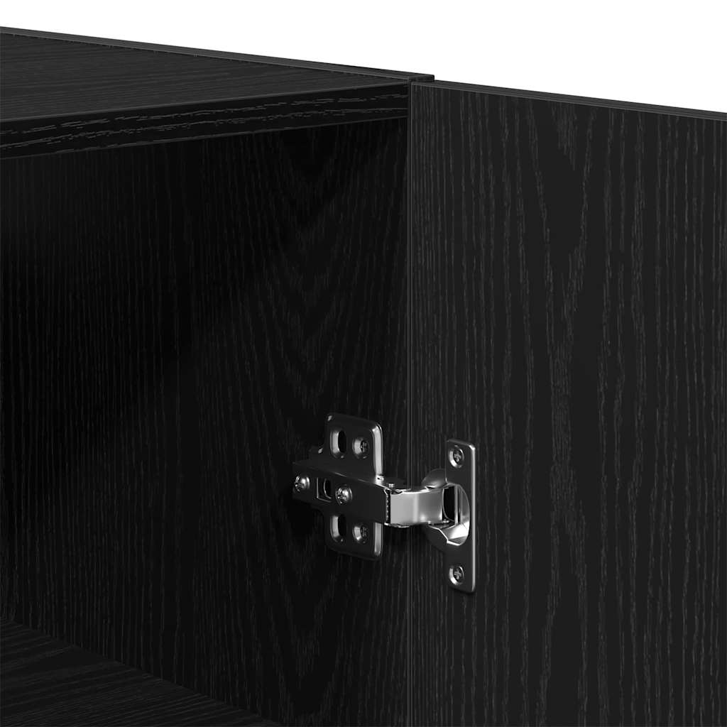 Væghængt skab Sort eg 69,5 x 34 x 90 cm Konstrueret træ