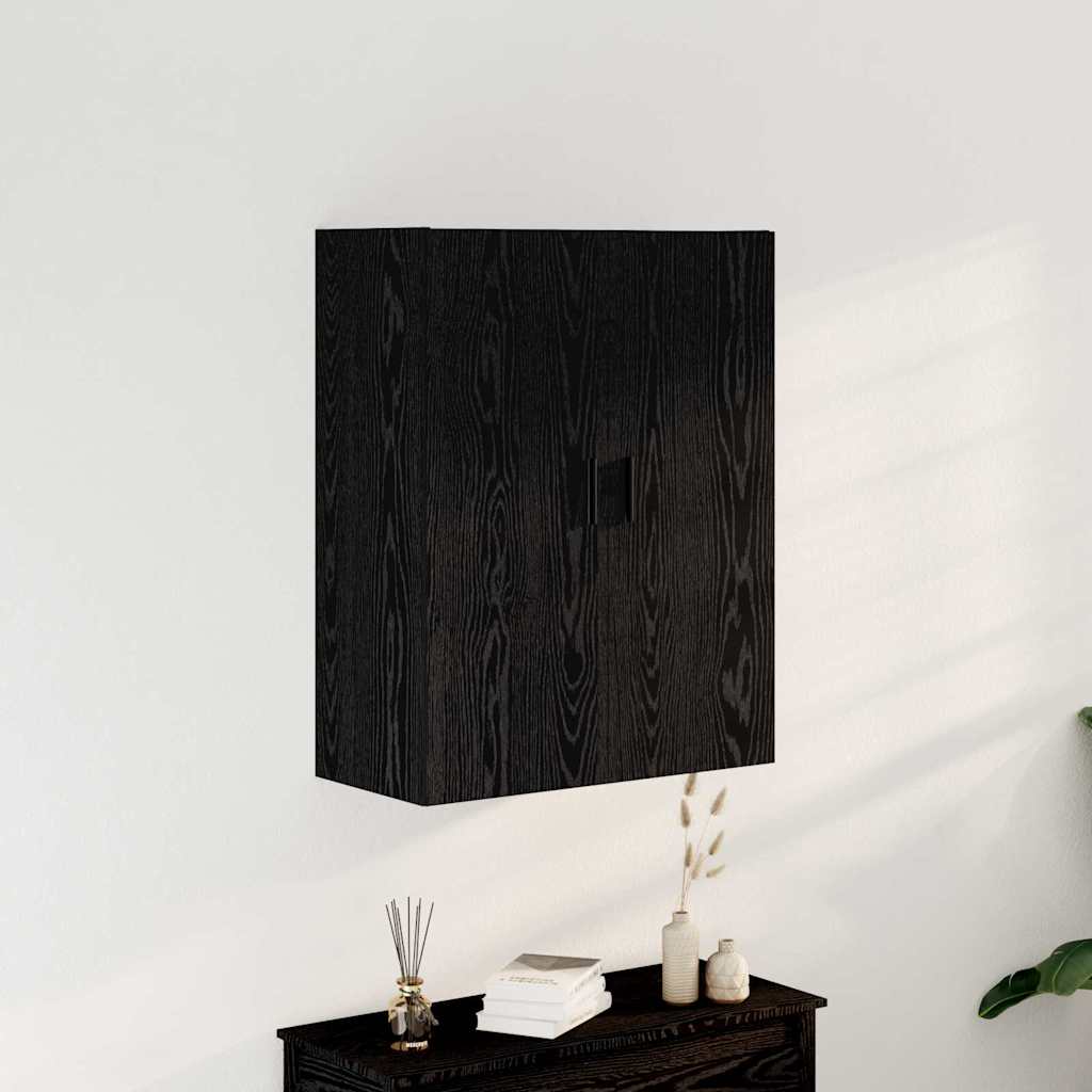 Væghængt skab Sort eg 69,5 x 34 x 90 cm Konstrueret træ