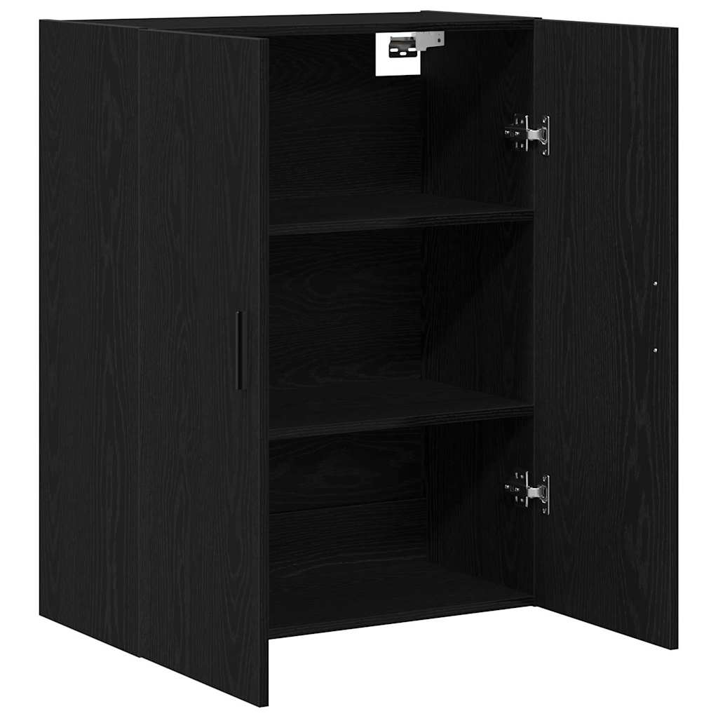 Væghængt skab Sort eg 69,5 x 34 x 90 cm Konstrueret træ