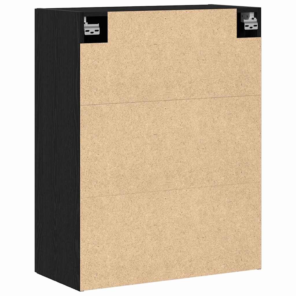 Væghængt skab Sort eg 69,5 x 34 x 90 cm Konstrueret træ