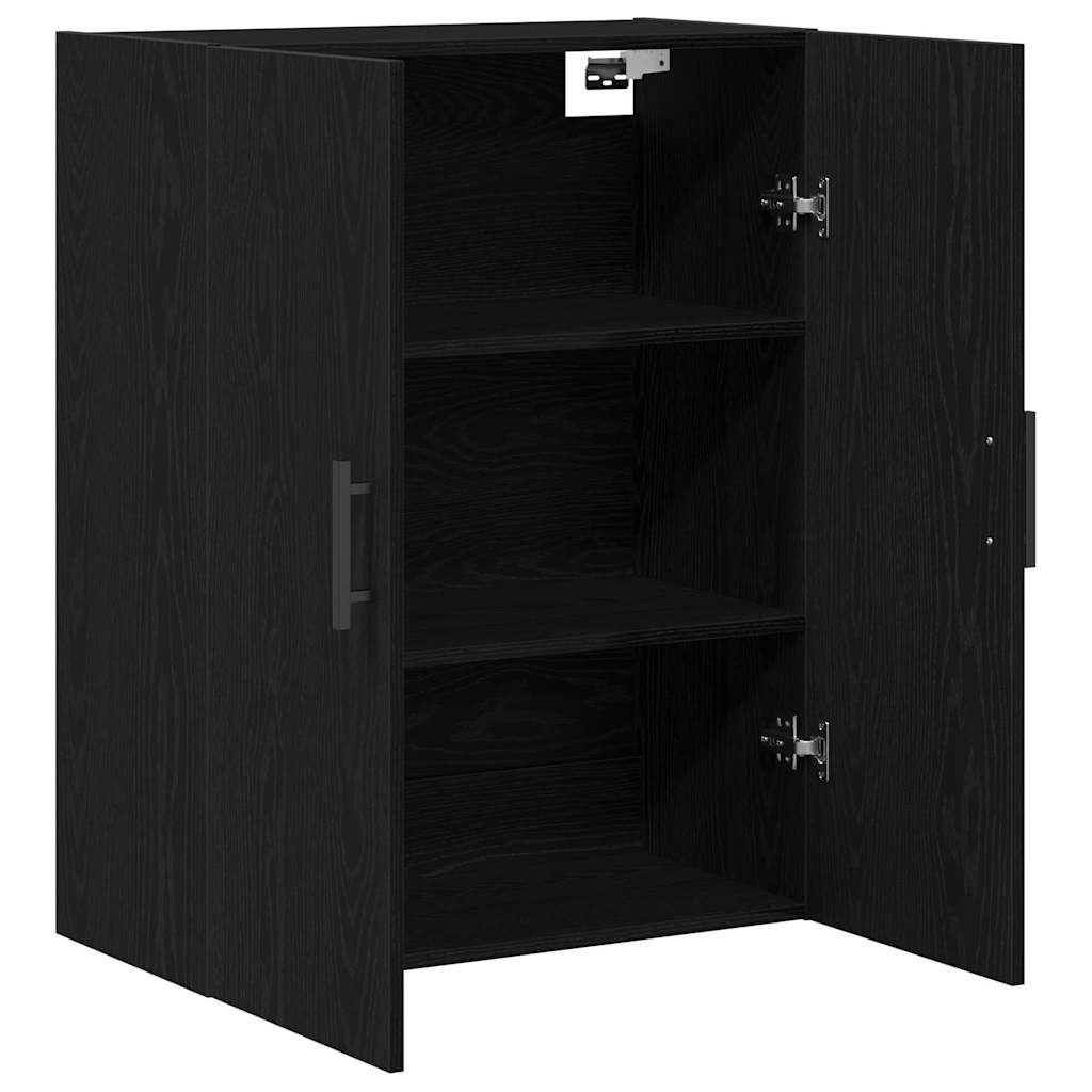 Væghængt skab Sort eg 69,5 x 34 x 90 cm Konstrueret træ