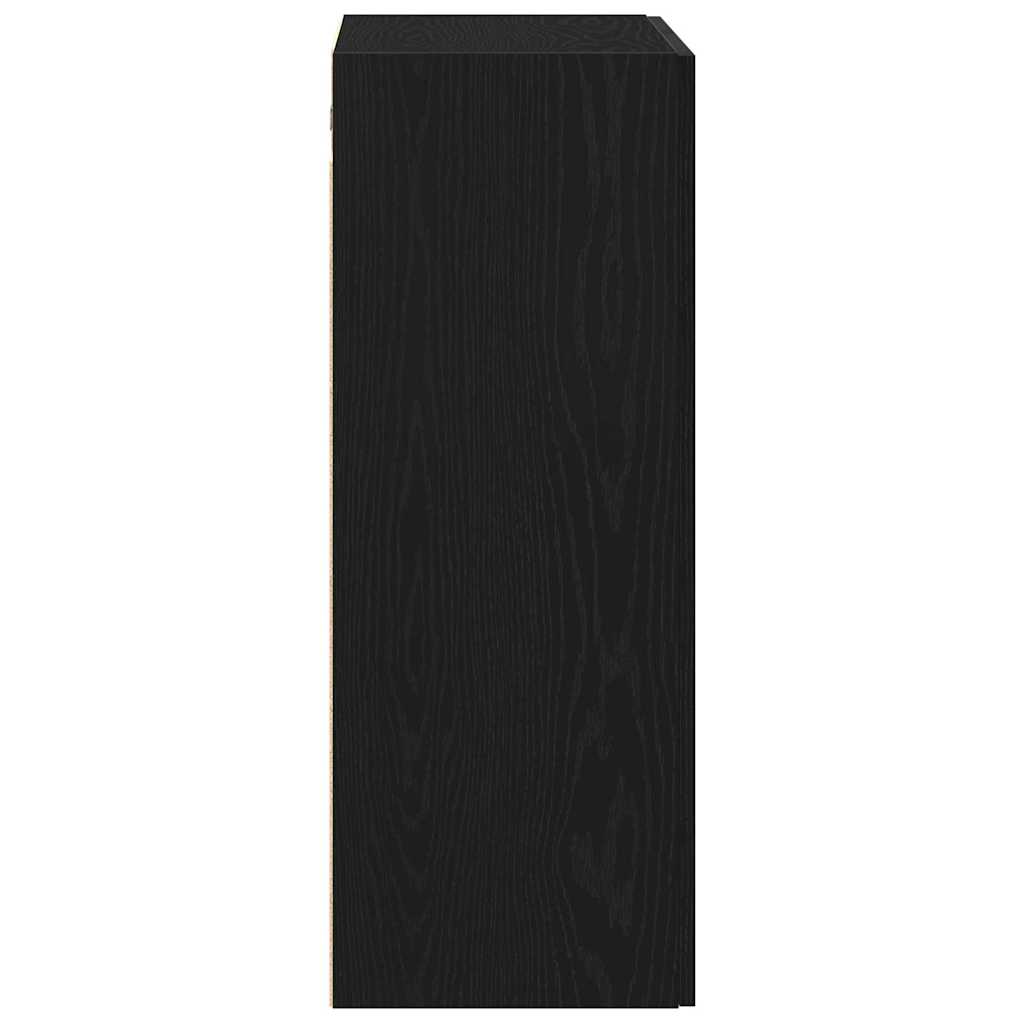 Væghængt skab Sort eg 69,5 x 34 x 90 cm Konstrueret træ