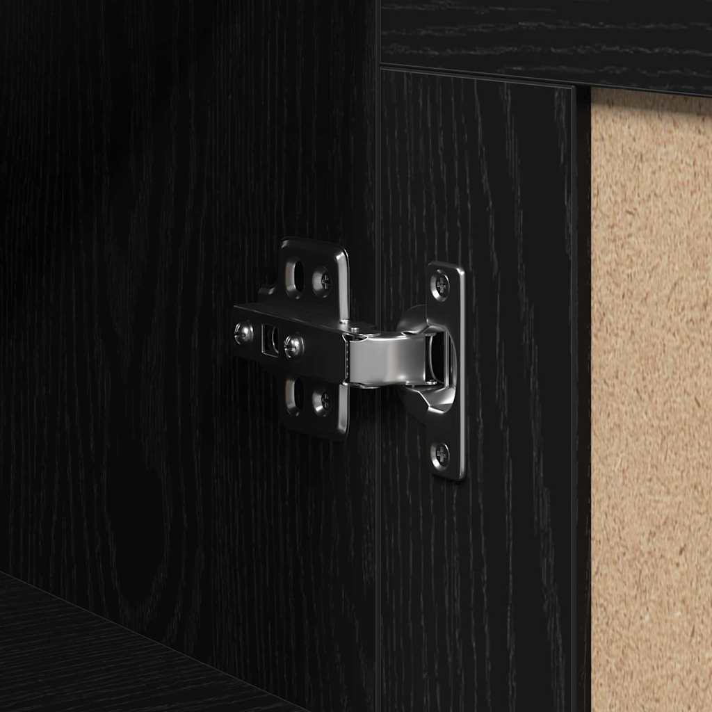 Væghængt skab Sort eg 69,5 x 34 x 90 cm Konstrueret træ