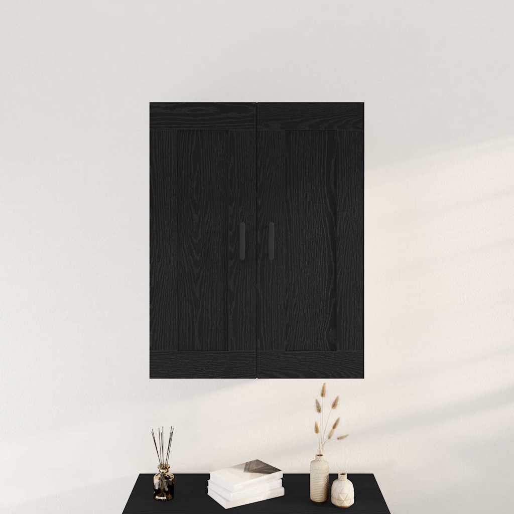 Væghængt skab Sort eg 69,5 x 34 x 90 cm Konstrueret træ