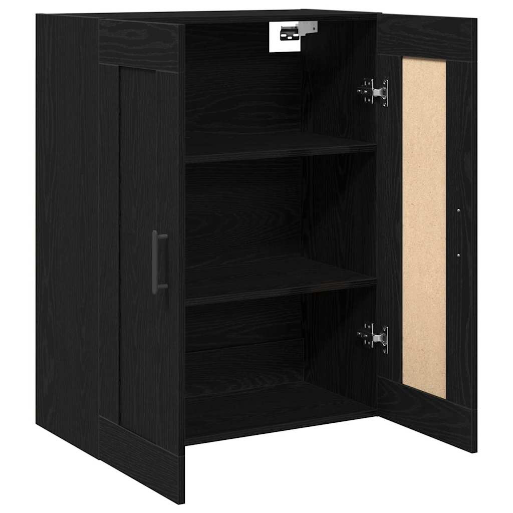 Væghængt skab Sort eg 69,5 x 34 x 90 cm Konstrueret træ