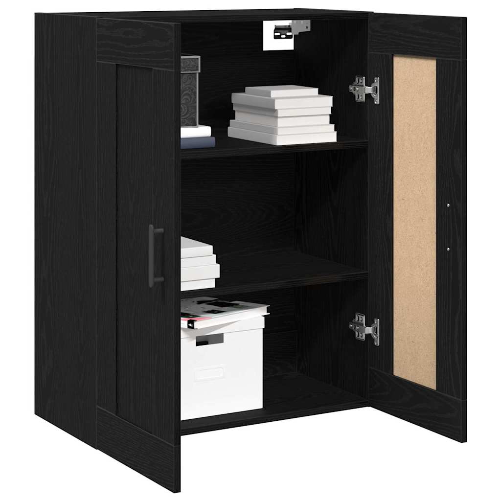 Væghængt skab Sort eg 69,5 x 34 x 90 cm Konstrueret træ
