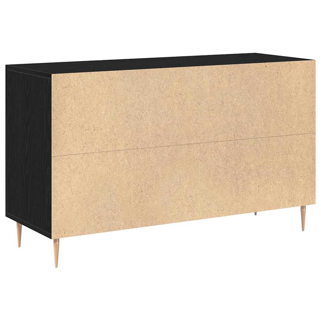 Sideboard med skuffe Sort eg 100 x 36 x 60 cm Konstrueret træ