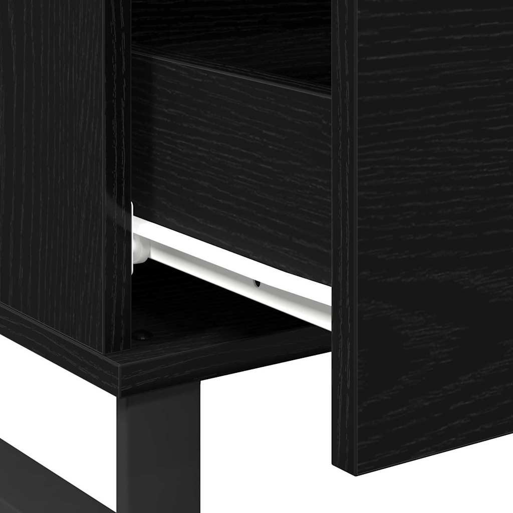 Sofabord med skuffe Sort eg 90 x 50 x 36,5 cm Konstrueret træ