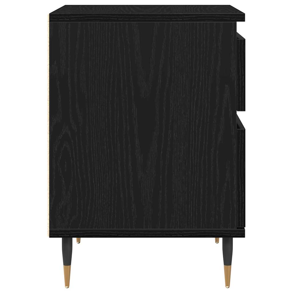 Natskab med skuffe Sort eg 40 x 35 x 50 cm Konstrueret træ