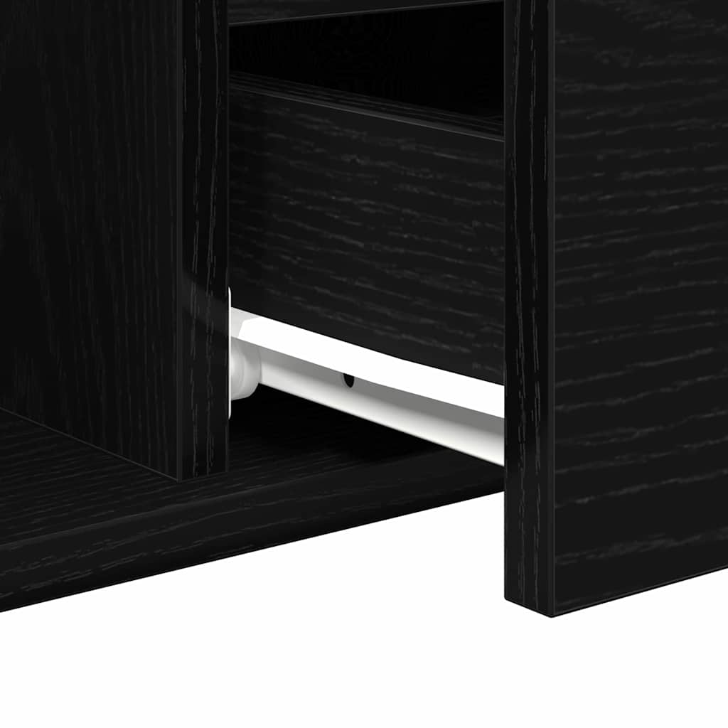 Sofabord med skuffe Sort eg 90 x 49 x 45 cm Konstrueret træ