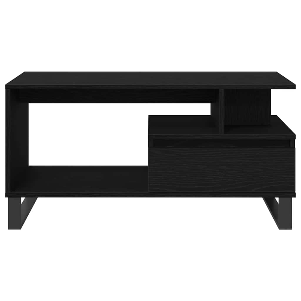Sofabord med skuffe Sort eg 90 x 49 x 45 cm Konstrueret træ