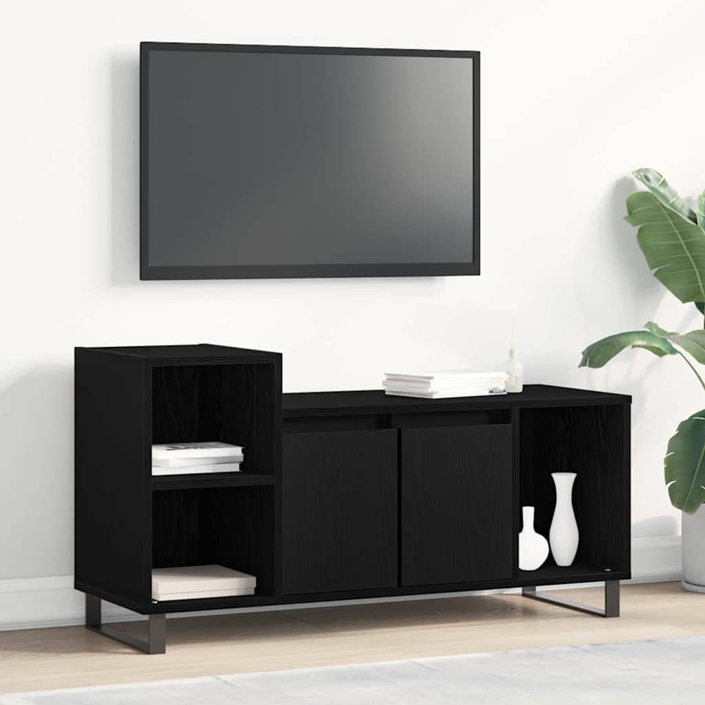 TV-møbelsæt Sort eg 100 x 35 x 55 cm Konstrueret træ