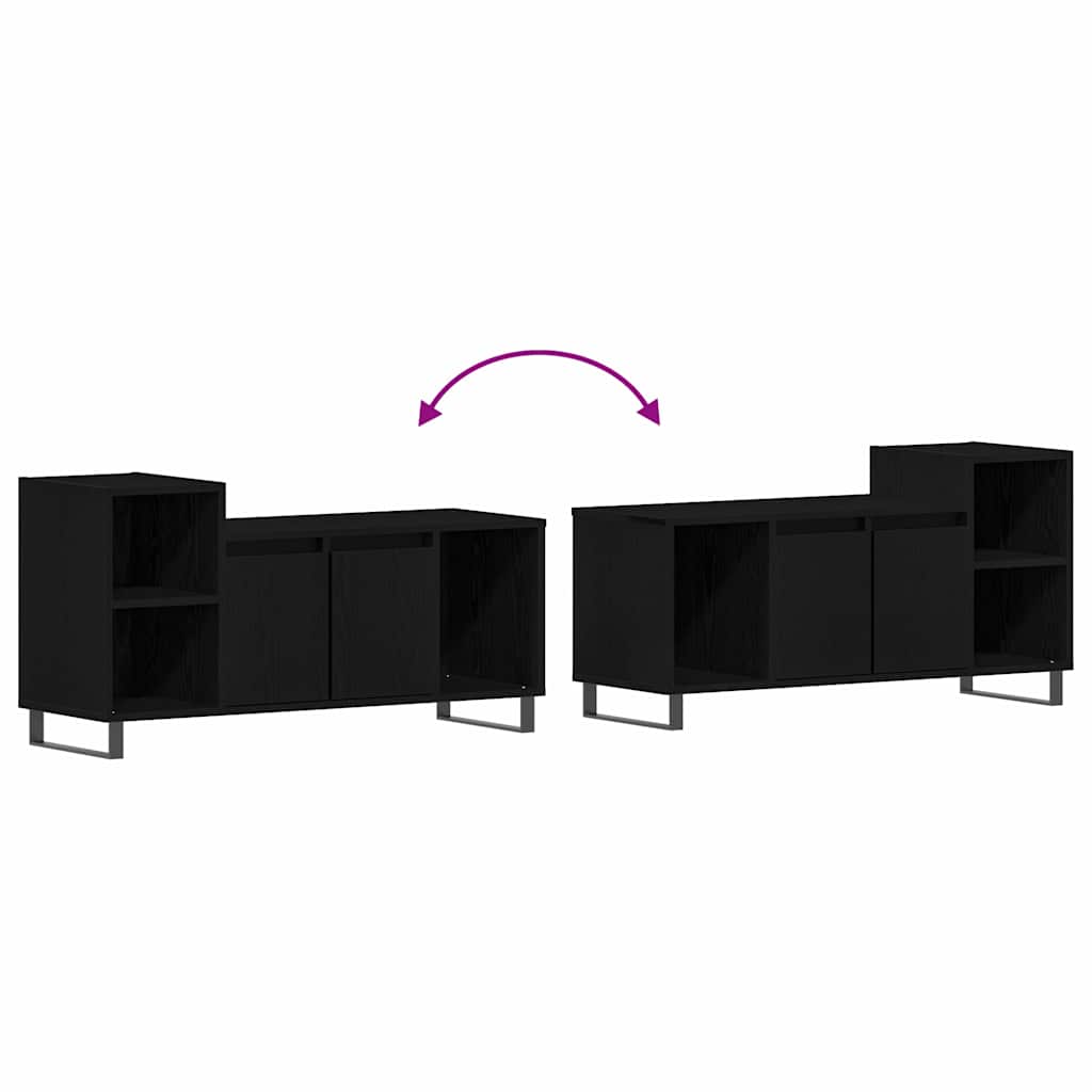 TV-møbelsæt Sort eg 100 x 35 x 55 cm Konstrueret træ