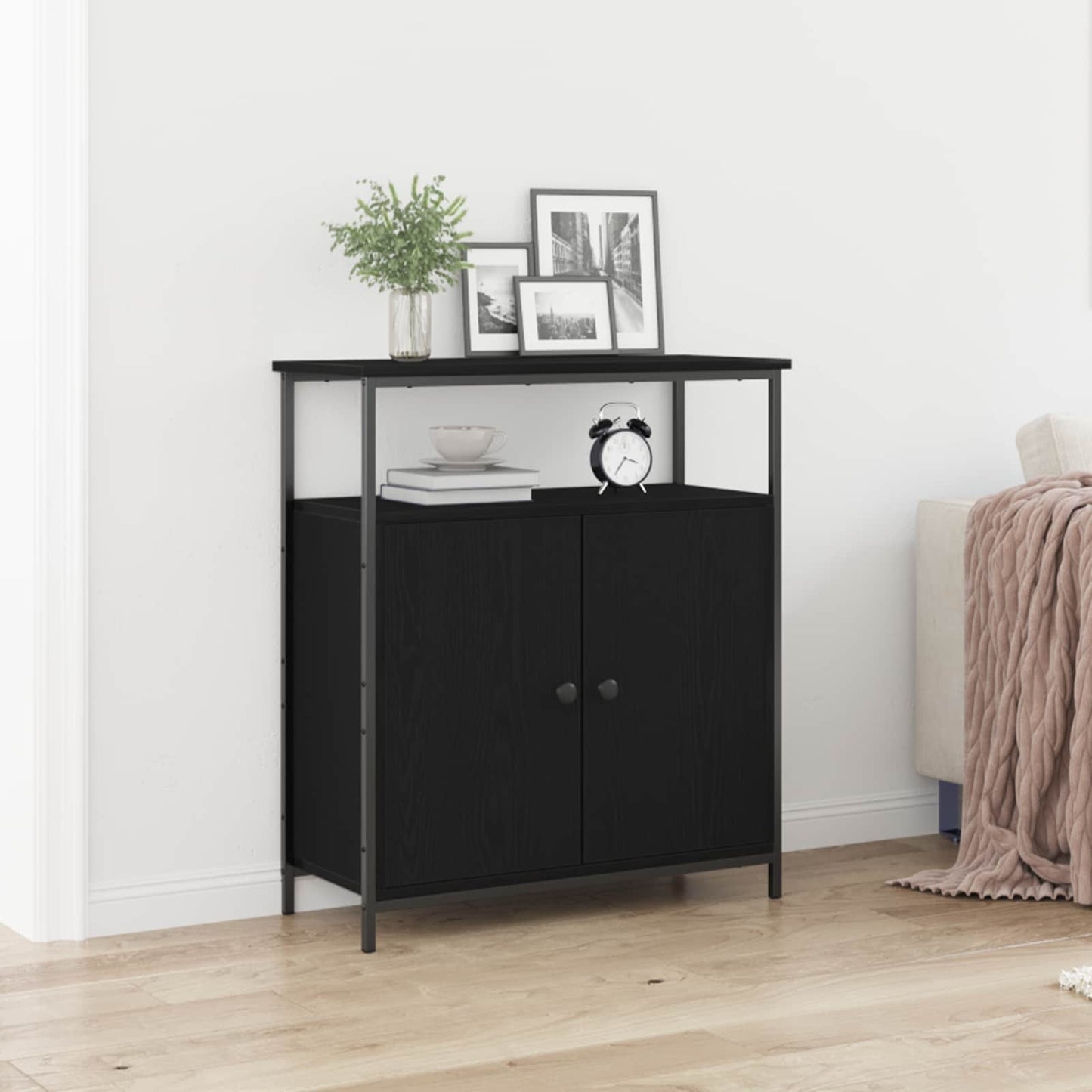 Sideboard Sort eg 70 x 30 x 80 cm Konstrueret træ