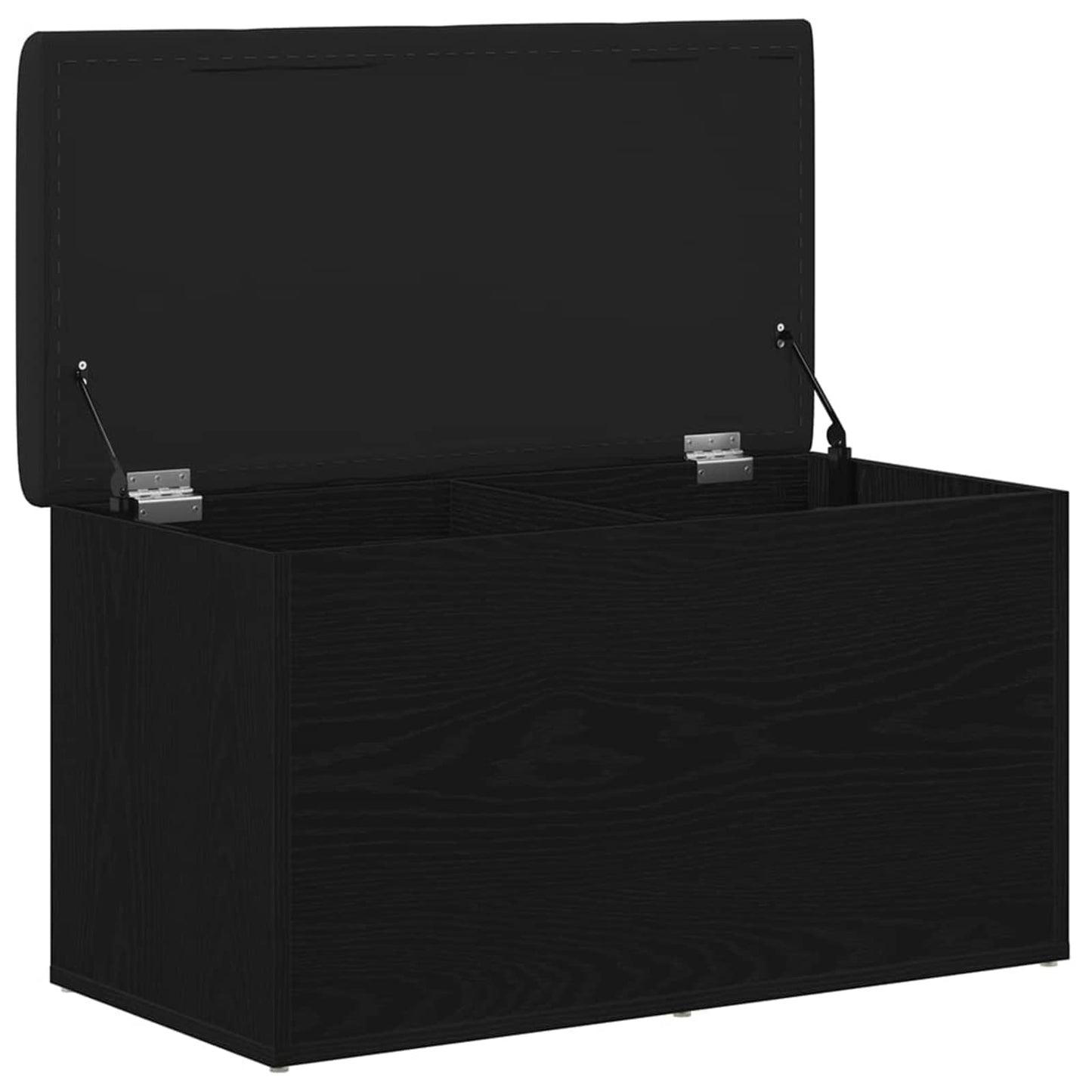 Opbevaringsbænk Sort eg 82 x 42 x 45 cm Konstrueret træ
