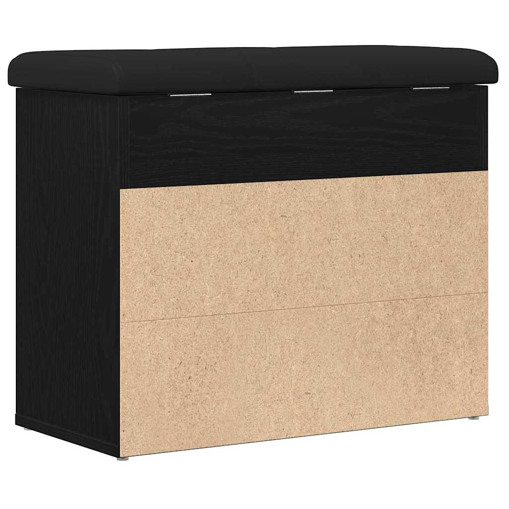 Opbevaringsbænk Sort eg 62 x 32 x 50 cm Konstrueret træ