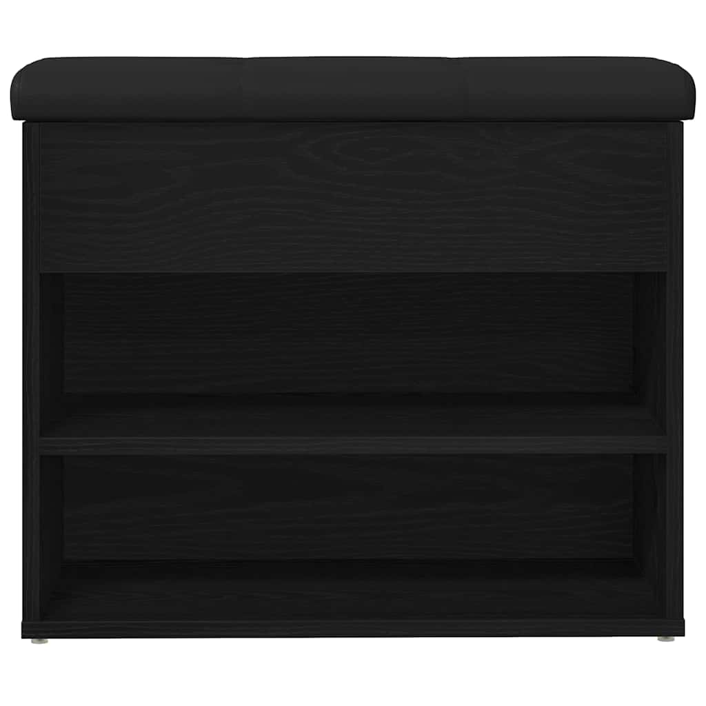Opbevaringsbænk Sort eg 62 x 32 x 50 cm Konstrueret træ