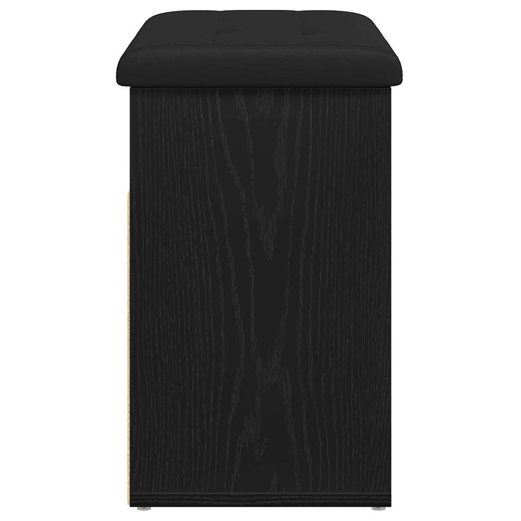 Opbevaringsbænk Sort eg 62 x 32 x 50 cm Konstrueret træ