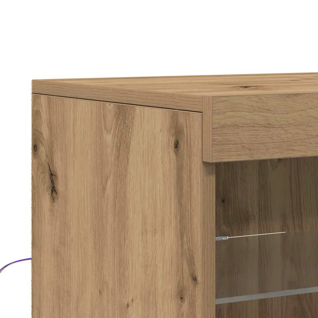 LED Sideboard Brun 60,5 x 37 x 67 cm Konstrueret træ