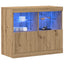 LED Sideboard Brun 81 x 37 x 66,5 cm Konstrueret træ