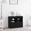 LED Sideboard Sort 81 x 37 x 66,5 cm Konstrueret træ