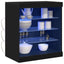 LED Sideboard Sort eg 60,5 x 37 x 67 cm Konstrueret træ