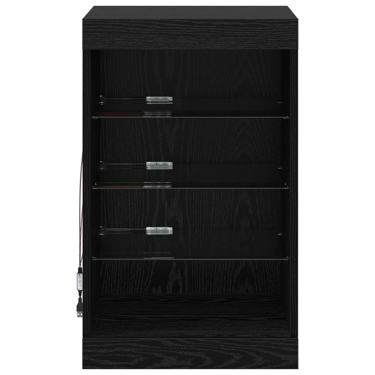 LED Sideboard Sort eg 41 x 37 x 67 cm Konstrueret træ