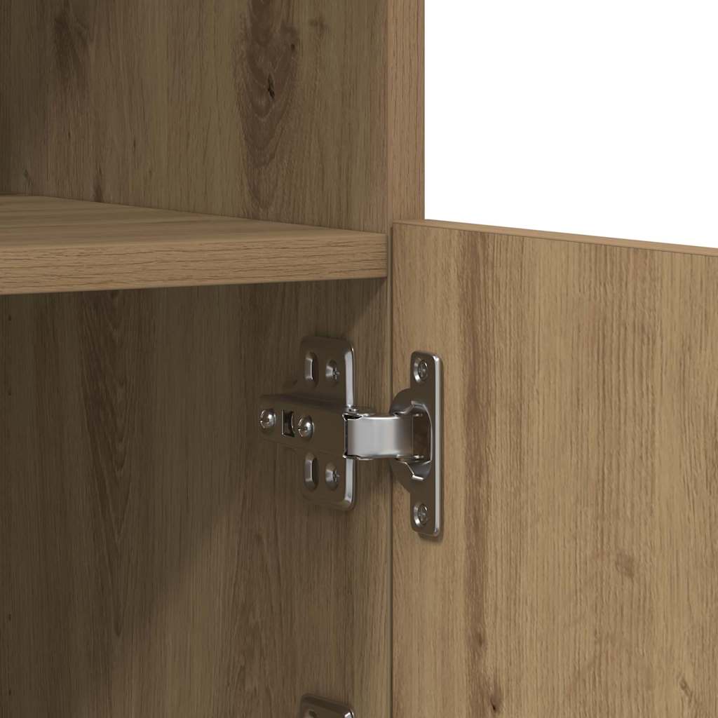 LED Sideboard Artisan Egetræ 41 x 37 x 100 cm Konstrueret træ