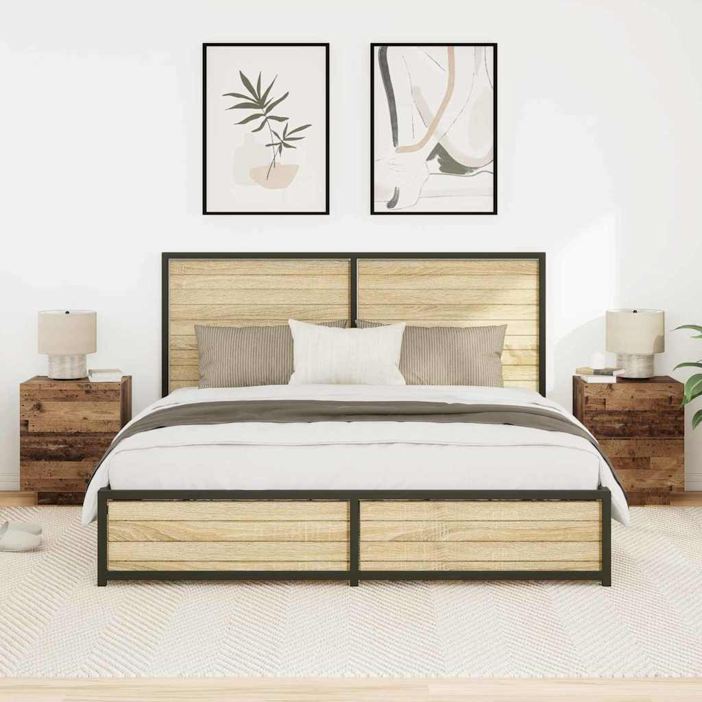 Natskab 2 pcs Gammelt træ 45 x 40 x 55 cm Konstrueret træ