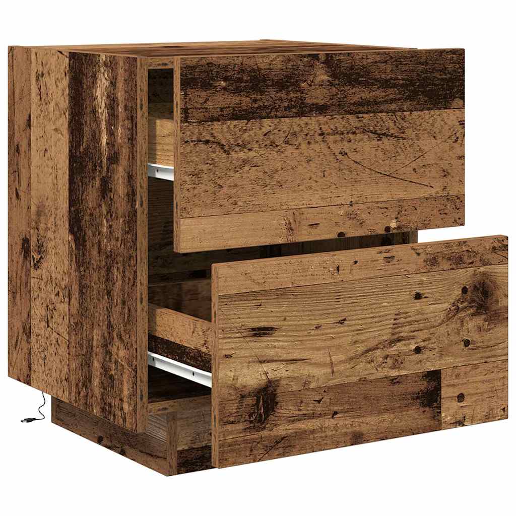 Natskab 2 pcs Gammelt træ 45 x 40 x 55 cm Konstrueret træ