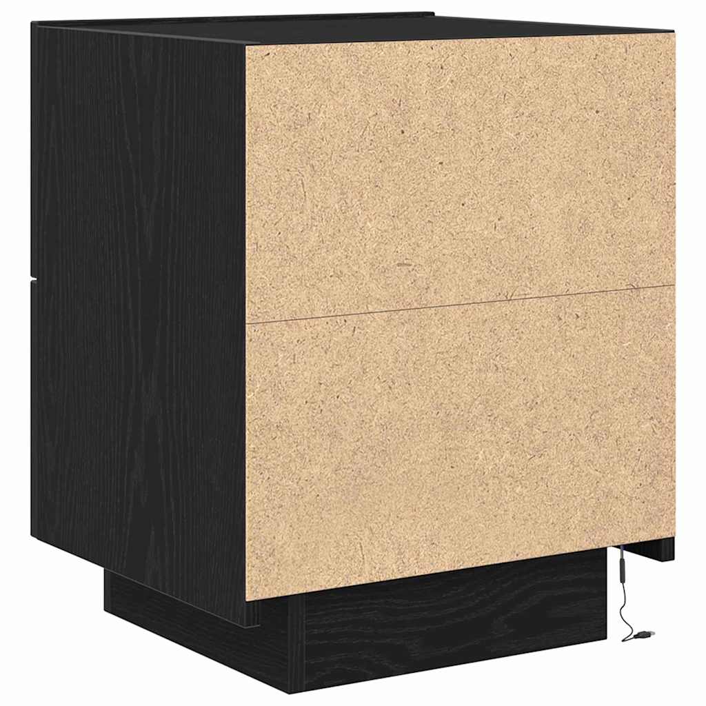 Natskab med skuffe Sort eg 45 x 40 x 55 cm Konstrueret træ