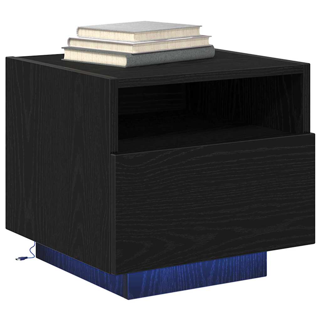 Natskab 2 pcs Sort eg 40 x 39 x 37 cm Konstrueret træ