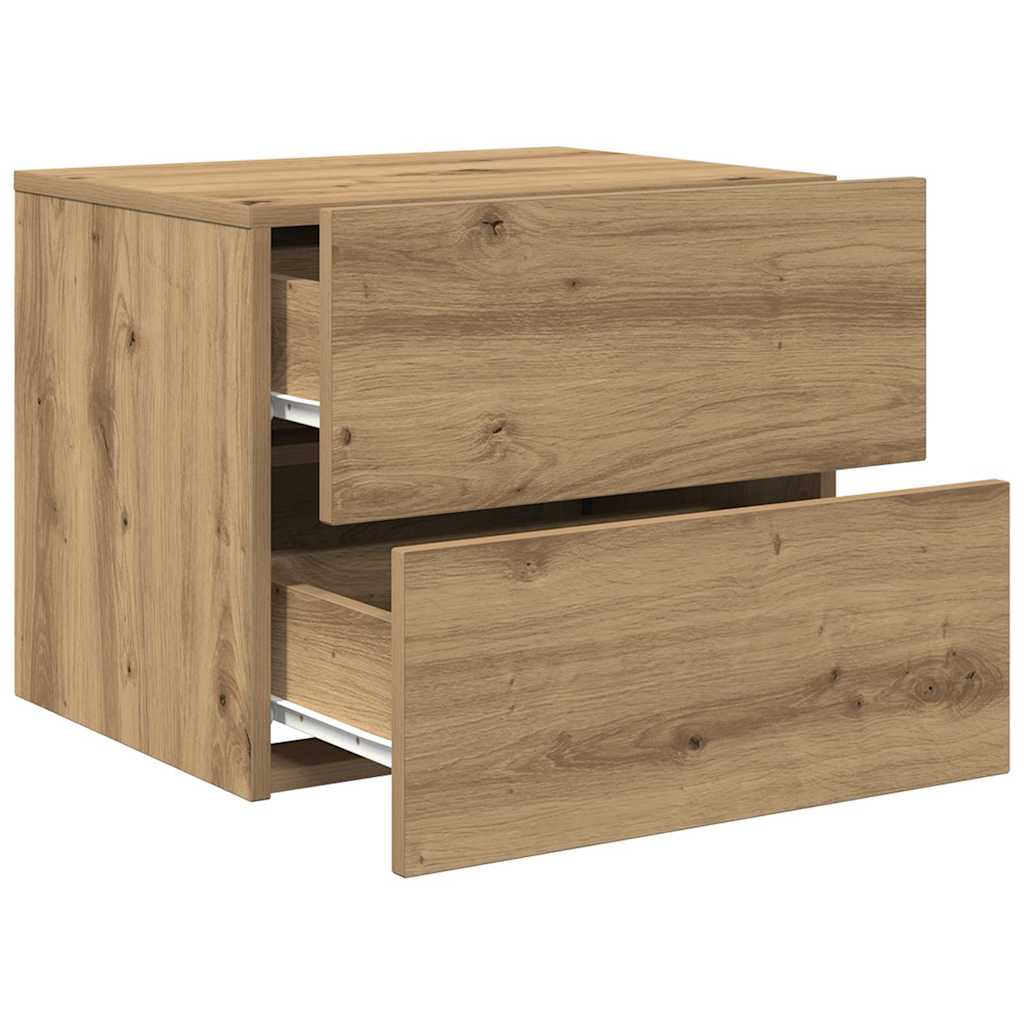 Natskab 2 pcs Artisan Egetræ 50 x 39 x 41 cm Konstrueret træ