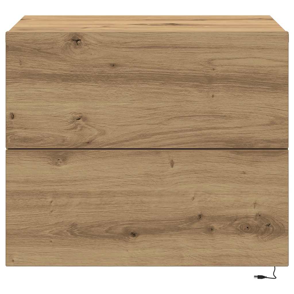 Natskab 2 pcs Artisan Egetræ 50 x 39 x 41 cm Konstrueret træ