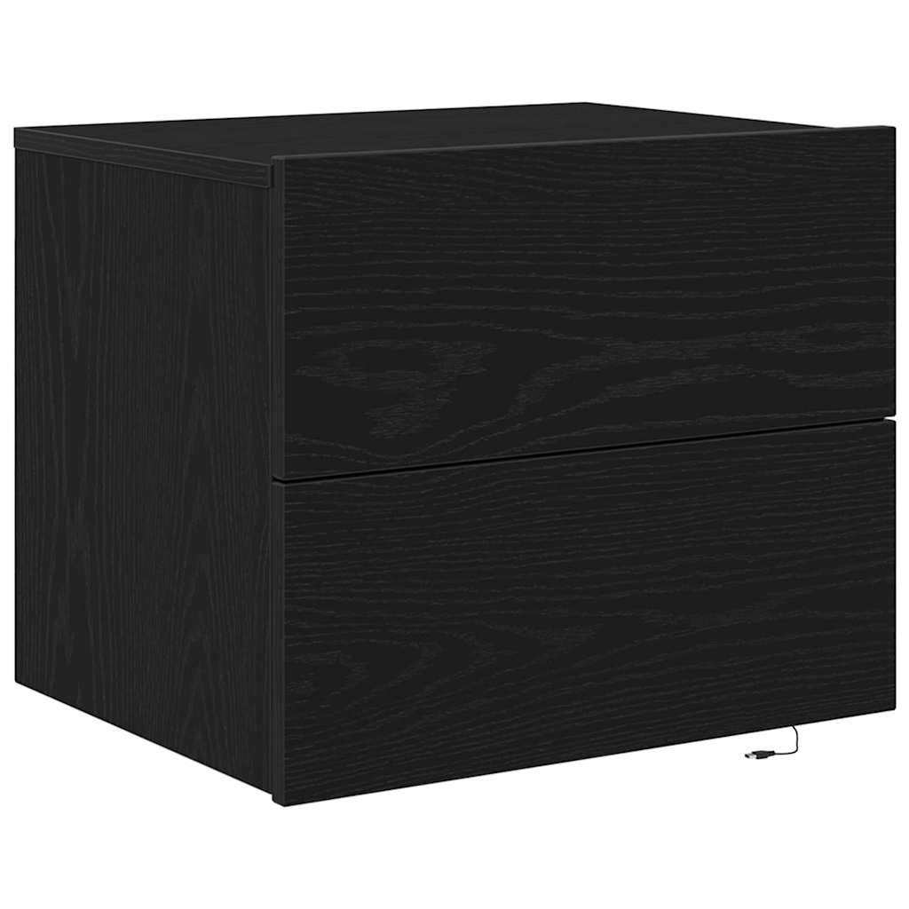 Natskab 2 pcs Sort eg 50 x 39 x 41 cm Konstrueret træ