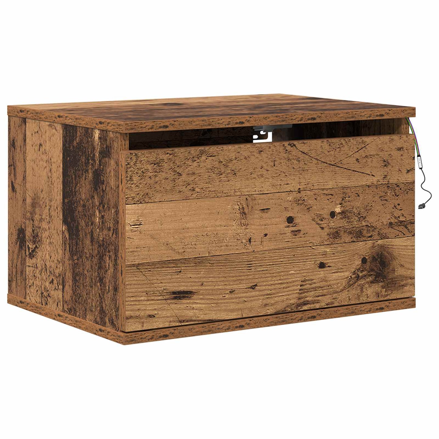 Vægmonteret natbord Gammelt træ 50 x 36 x 30 cm Konstrueret træ