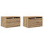 Vægmonteret natbord 2 pcs Artisan Egetræ 50 x 36 x 30 cm