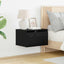 Vægmonteret natbord Sort eg 50 x 36 x 30 cm Konstrueret træ