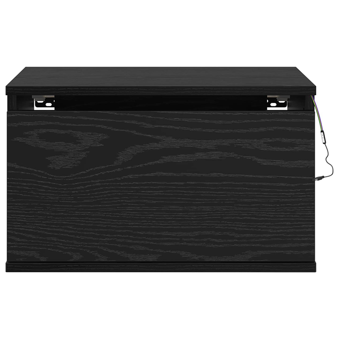 Vægmonteret natbord med skuffe 2 pcs Sort eg 50 x 36 x 30 cm