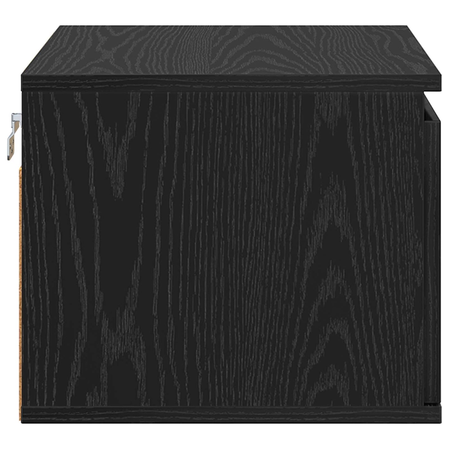 Vægmonteret natbord med skuffe 2 pcs Sort eg 50 x 36 x 30 cm