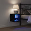 LED Væghylde Bedside Cabinet Vægmonteret Sort 30 x 28,5 x 30 cm