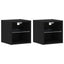 LED Væghylde Bedside Cabinet 2 pcs Sort 30 x 28,5 x 30 cm