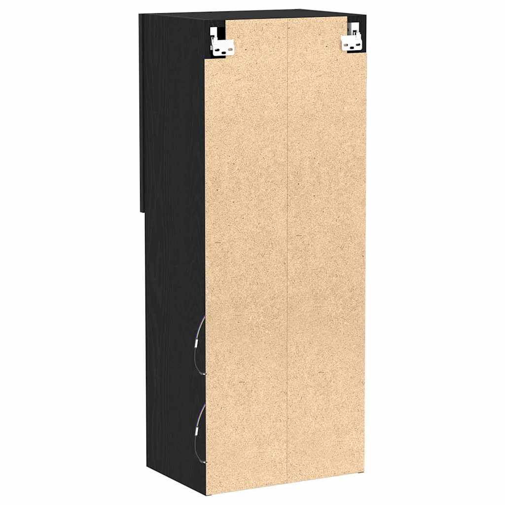 TV-møbelsæt med LED Sort eg 40,5 x 30 x 102 cm Konstrueret træ