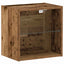 Flydende hylde med LED lys med hylde Brun 40 x 28,5 x 40 cm