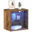 Flydende hylde med LED lys 2 pcs Brun 40 x 28,5 x 40 cm