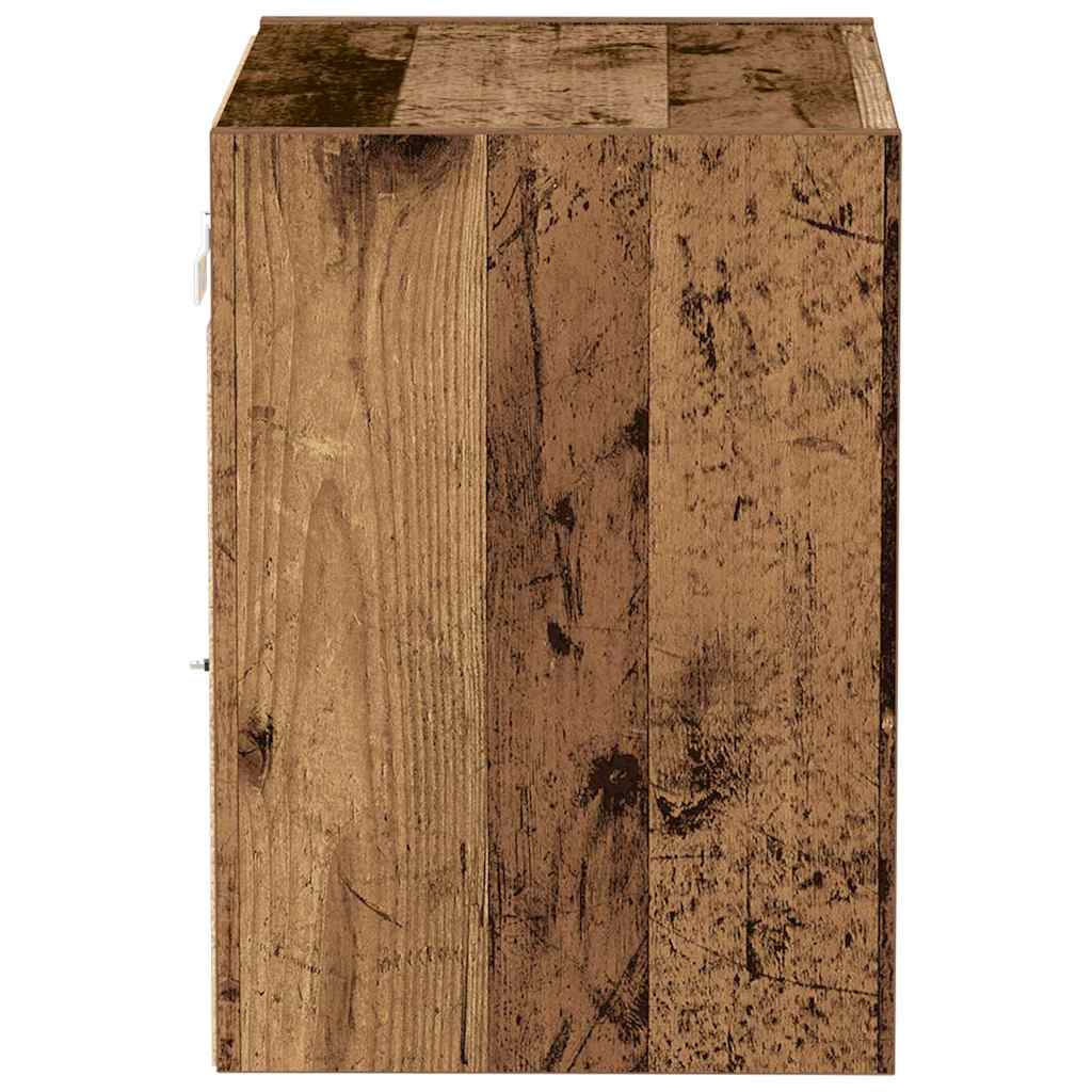 Flydende hylde med LED lys 2 pcs Brun 40 x 28,5 x 40 cm