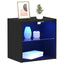 Flydende hylde med LED lys med hylde Sort 40 x 28,5 x 40 cm